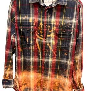 Goodfellow & Co Men's Red and Blue Plaid Shirt